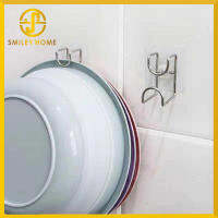 Smiley Home ที่แขวนอเนกประสงค์ ติดตั้งโดยใช้สติกเกอร์กาวติดผนัง แทนการเจาะผนัง