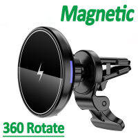 15W Magnetic Wireless Charger Car Phone Holder for Macsafe 14 13 12 Pro Max Mini Fast Charging Station Car Charger Mount