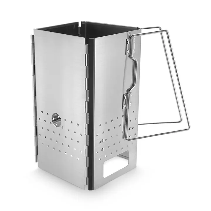 Charcoal Starter Stainless Steel Outdoor BBQ Grill Foldable Chimney