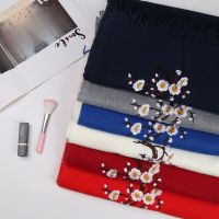 [COD] and winter imitation cashmere pure tassel Chinese style scarf all-match warm plum blossom embroidery shawl YR04