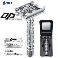 Overpower shop baili Double Edge Butterfly Safety Razor case kit Sensitive Skin Razors Set Old Fashion Persons Mens