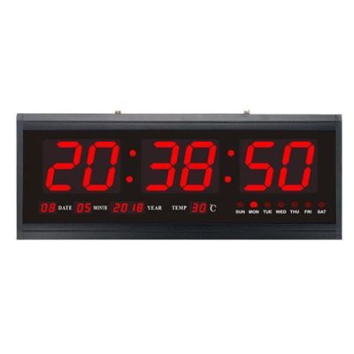นาฬิกาดิจิตอล LED DIGITAL CLOCK แขวนผนัง 48x18.9x3.5 ซ.ม รุ่น 4819 นาฬิกาตั้งโต๊ะ นาฬิกาแขวน LED นาฬิกาไฟ ตัวเลข:สีฟ้า เขียว แดง นาฬิกา