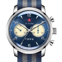 【YF】 Limited Edition Men 42mm Blue Classic 1963 Chronograph 3D Dome Sapphire/Hardlex Seagull Movement Mechanical Watch with Gooseneck