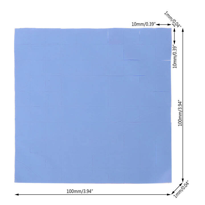 ไม่เป็นฉนวนนำค่าการนำความร้อนแผ่นความร้อน100x100x1มม-แผ่นความร้อนซิลิโคนทนความร้อนสำหรับแล็ปท็อปฮีทซิงค์