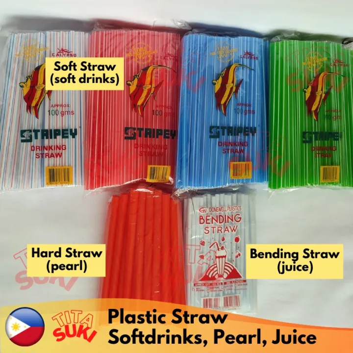 Disposable Plastic Straw Softdrinks (100's), Bending Juice Straw (100's