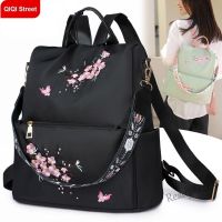 【Ready Stock】 ✒☊ C23 Fashion embroidered backpack womens new Oxford cloth backpack anti-theft large capacity casual small schoolbag travel backpack