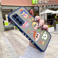 เคส Chenyyyka สำหรับ OPPO Reno 5 Reno 5 Pro Reno 5K 5G Find X3 Lite เคสบางมีน้ำค้างแข็งโปร่งใสเคสแข็งขอบสี่เหลี่ยมกันกระแทกลายปลอกซิลิโคนคลุมทั้งหมดป้องกัน Softcase