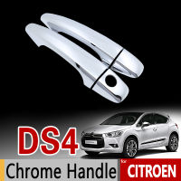 สำหรับ Citroen DS4 2010 - 2017 Chrome Handle Cover Trim ชุด DS 4 2011 2012 2013 2014 2015 2016รถอุปกรณ์เสริมสติกเกอร์รถจัดแต่งทรงผม