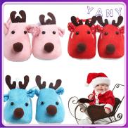 YANY Style Toddlers Infant Plush Fleece Baby Shoes First Walkers Xmas Elk