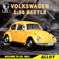 LEO 1:36 Volkswagen รถเต่ารุ่นอัลลอยรถ Diecast ของเล่นสำหรับเด็กผู้ชาย,ของเล่นเด็กรถบรรทุกอัตโนมัติเปิดประตูยานพาหนะ