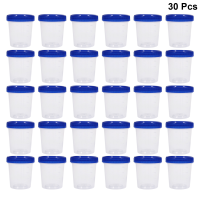 30pcs Disposable Measuring Cups with Lid Plastic Transparent Specimen Cup Container 120ml