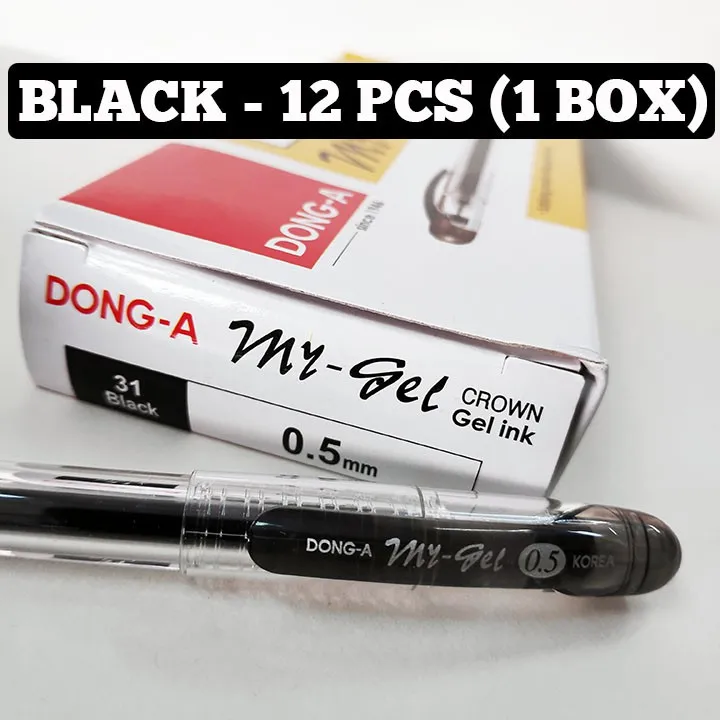 pen 1 Dozen (12 pcs) Dong A My Gel 0.5 mm Gel Pen Sign Pen Black Red