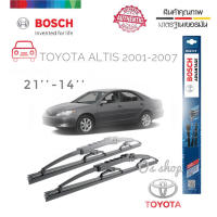 ใบปัดน้ำฝน ซิลิโคน ตรงรุ่น ToyotaAltis 2001-2006 ไซส์ 21-14 ยี่ห้อ BOSCH ของแท้ จำนวน 1 คู่ **ยินดีให้บริการจบในที่เดียว**