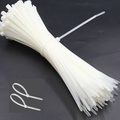 100Pcs 2x100mm 3x200mm White Black Self-locking Plastic Nylon Cable Ties Wire Zip Tie