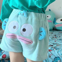 Kawaii Sanrioed เสื้อผ้ากางเกงขาสั้นการ์ตูน Hangyodon Plush สั้นกางเกง3D หลวมๆ Sweatshorts ผู้หญิงใหม่แฟชั่นกางเกงขาสั้น