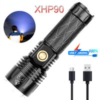 Powerful New XHP90 LED Flashlight USB Chargeable Flashlight Torch Zoomable Flashlight Flashlight Use 18650 Torch Light Powerful