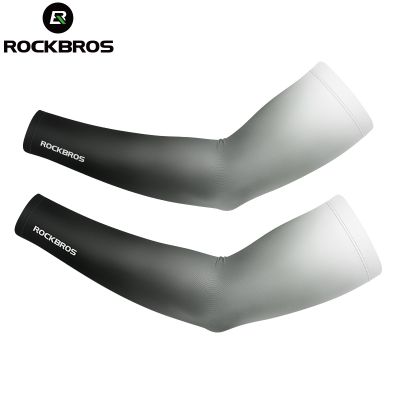 【CC】 ROCKBROS Arm Sleeves UV Protection Silk Cycling Cover Breathable Outdoor