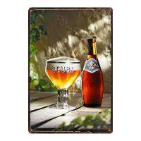 Westmalle แผ่นป้ายสัญลักษณ์ดีบุกโลหะโบราณสำหรับติดผนังบาร์บ้านผับอาร์ตครัวตกแต่งกาแฟขนาด30X20ซม. Du-8258a เบียร์เบลเยี่ยม