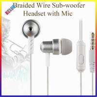 K2 In-ear Earphones Earbuds Braided Wire Headset with Mic (Silver+White)