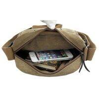 Mens Simple Causal Canvas Rucksack Multifunctional Outdoors Shoulder Sling Bag