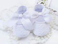 【hot】！ baby girls shoes white with bowtie infant prewalkers little crib nonslip christenning wedding spring summer