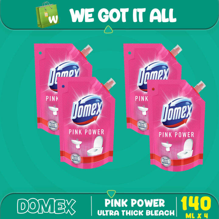 Domex Ultra Thick Bleach Toilet Cleaner Pink Power 140ML Pouch Lazada PH
