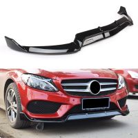 【DT】Glossy Black Auto Front Bumper Lip Spoiler Body Kit Spoilers Diffuser Trim For Mercedes-Benz C-Class W205 2015 2016 2017 2018  hot