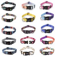 【CW】 Detachable Nylon Floral Dog Collar With Padded Colorful Pet Supplies New Personalized Dog Reflective Strip Foreign Trade