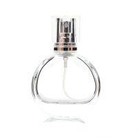 25ml Portable Glass Perfume Bottle Flat Round Transparent Empty Bottle Fine Spray High-end Cosmetics Sub-bottling Refill Tool