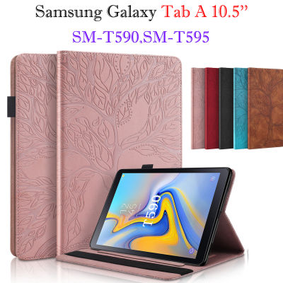 S Amsung G Alaxy Tab 10.5 SM-T590 SM-T595แท็บเล็ตเคส Samsung Galaxy Tab 10.5ต้นไม้หนัง PU ยืนพลิกกรณีปก SM-T590 SM-T595