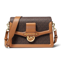 กระเป๋าสะพาย Michael Kors แท้ หนังแท้ และ Coated canvas ลาย Logo สายหนังแท้ สะพายขึ้นไหล่ได้ รุ่นหรู MICHAEL KORS 30F9GI6L2B Jessie Ladies Medium Two Tone Leather Shoulder Bag Brown