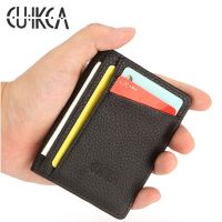 CUIKCA PU Leather Business ID Credit Card Cases Card Holders Unisex Mini Small Wallet Solid Color Purses Card Holders