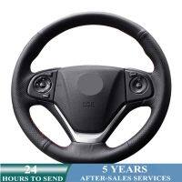 Customized Car Steering Wheel Cover Hand Sewing Braid Non-slip Leather Car Accessories For Honda CRV 2012 2013 2014