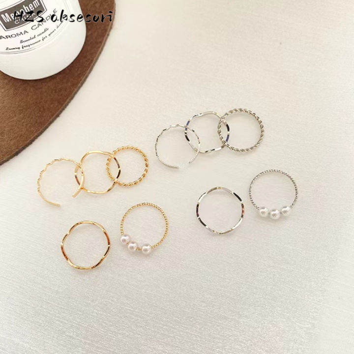 ชุดสูทใหม่-hzs-ห้าชุดรวมแหวนมุกหยักแบบเรียบง่ายของญี่ปุ่นและเกาหลีใต้
