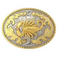 Western Cowboy Cool Scorpion Belt Buckle for Men Brand Design Quanlity Oval Gold Plating Hebilla Cinturón Hombre Dropshipping