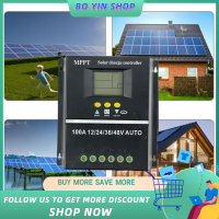 BO YIN แรงดันไฟฟ้าการระบุอัตโนมัติ Solar MPPT Controller จอแสดงผล LCD ระบบ Off-Grid ระบบสร้างพลังงานไฟฟ้าสำหรับลิเธียมแบบชาร์จไฟได้ Batte-Ry Leadacid Cell