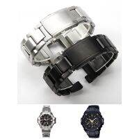 Original high quality✱♕♨ สายนาฬิกาสแตนเลสแข็งสำหรับสายนาฬิกา Casio G-SHOCK Hagane No Boukenshin GST-W300 GST-W400 B100 S310 เข็มขัดเหล็ก