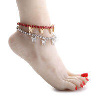 น่ารักผีเสื้อสร้อยข้อเท้าแฟชั่น Anklets สำหรับผู้หญิง Rhinestone คริสตัลข้อเท้าเครื่องประดับรองเท้าแตะเท้า Barefoot เครื่องประดับโซ่ขายส่ง