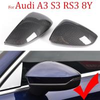 ที่คลุมกระจกมองหลังสำหรับ Audi A3 S3 8Y RS3 RS 3 2021 2022-2024ที่ครอบฝาครอบคลุมอุปกรณ์เสริมรถยนต์กระจกมองข้าง