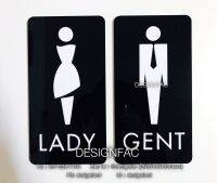 ป้ายห้องนำ้สวยๆ อะคริลิคโมเดิร์น ป้ายติดห้องนำ้อะคริลิค LADY GENT ป้ายห้องนำ้แบบแยกป้ายนูนสวยมีมิติ ติดผนัง มีมิติ สไตล์โมเดิล , Designfac