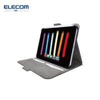 ELECOM iPad Mini6รุ่น6th (รุ่น2021) Casing Tablet น้ำหนักเบาบางรองรับการนอนหลับอัตโนมัติขาตั้งฟรีมุมพร้อม TB-A21SWVFUBK สีดำหนังนิ่มกระเป๋าใส่บัตร