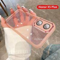 X5เคสสำหรับ Honor บวก5G 2023ชุบเคสนิ่มใส่โทรศัพท์แบบบางโปร่งใสฝาครอบป้องกันกล้องใสสำหรับ HonorX5 4G X5Plus เคสหลัง HonorX5Plus