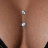 【YF】 Chic Flower Crystal Chest Stickers Neck Jewelry for Women Rhinestone Shiny Sexy Non Piercing Body Accessories Festival