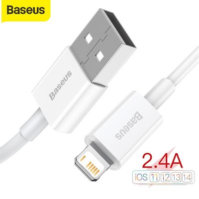 สาย USB Baseus สำหรับ12 11 Pro Max Xs X 8 Plus 2.4A เร็วสายชาร์จสำหรับ5S 6S 7 SE R สายสายดาต้า USB