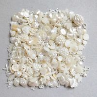 100pcs/lot ABS Imitation Pearl Beaded flower Half Round Beads Mix Flowers Hearts bead diy clothing accessories handmade Crafts Beads