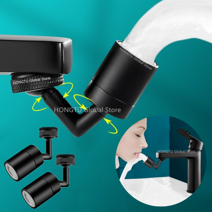 Black 720° ss Kitchen Faucet Extender Bathroom Tap Rotatable Faucet