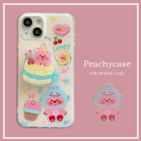 เคสเคสโทรศัพท์แบบตั้งได้ลายการ์ตูนบีเวอร์ลูปปี้พร้อมเคสเข้ากันได้กับ iPhone 15 14 13 12 Pro Max 11 14Promax 15pro IMD ฝาหลังมีรูใหญ่เคสทนต่อแรงกระแทก