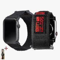 UAG สายรัดไนล่อนกันน้ำระบายอากาศได้ดี,สายนาฬิกาสำหรับ Apple Watch 7 6 5 SE Band 45มม. 42มม. 38มม. สำหรับ I Watch 38/40/44มม. Serise 4 3 2 1พร้อมเคส TPU