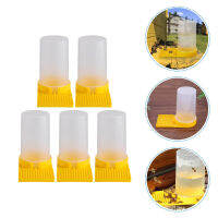 Chaoshihui 5PCS BEE FEEDER BEEHIVE ทางเข้าน้ำกำลังให้อาหารถ้วยเครื่องมือนำกลับมาใช้ซ้ำได้