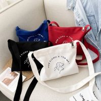 COD tjjs079 Simple Canvas Bag Women Sling Bag Mini Shoulder Bag Cotton Messenger Bag Mobile Phone Bag